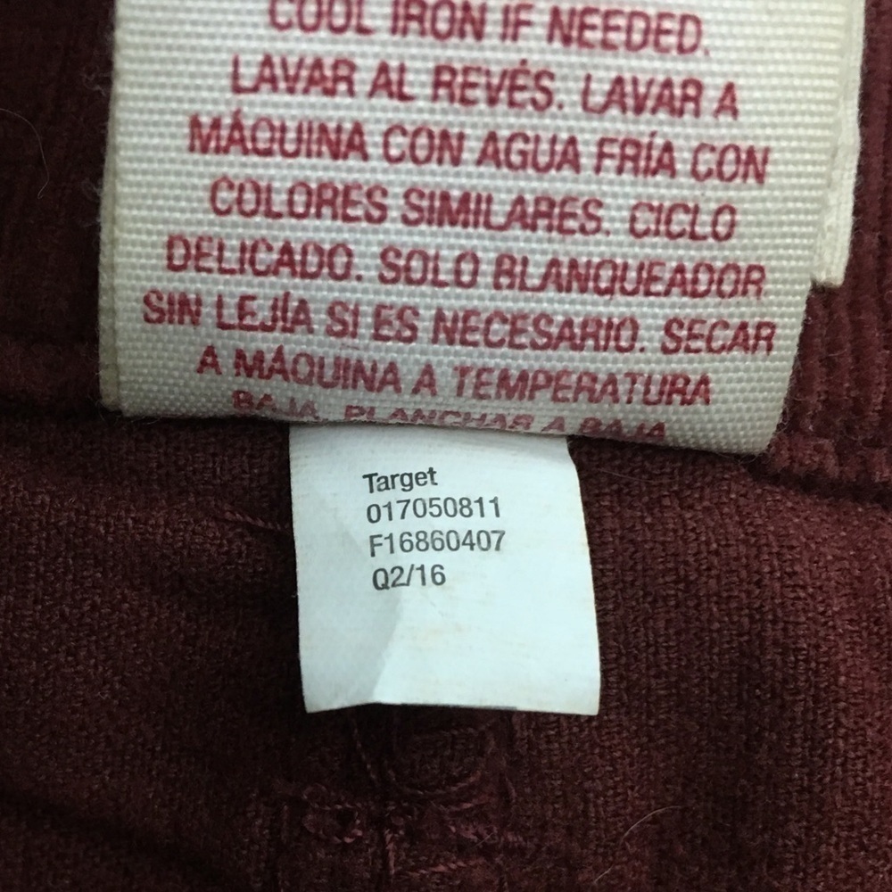 MOSSIMO Skirt Corduroy Ribbed Mini Rust Red Brown Snap Dark Academia Size 14 - Picture 7 of 11